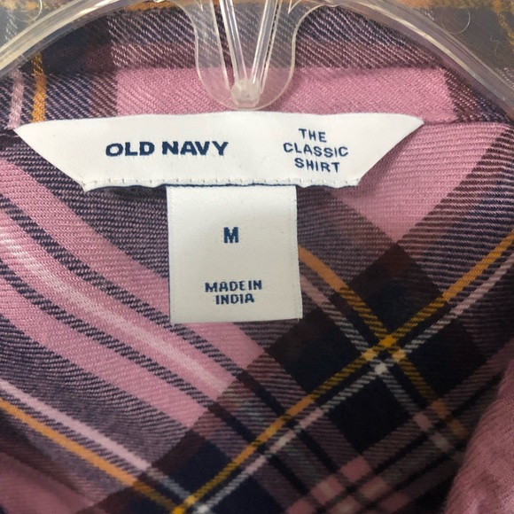 Old navy pink plaid button up shirt - Picture 3 of 3